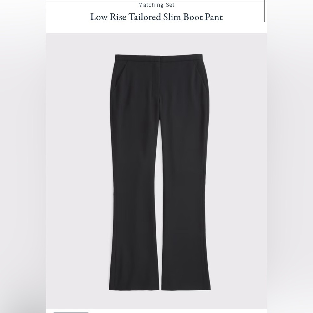 NWT Abercrombie Low Rise Tailored Slim Boot Pant Size: 6 Long Black